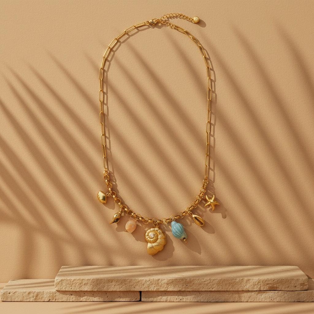 "Ilaellelle" Blue Ocean Love Edelstahl Halskette