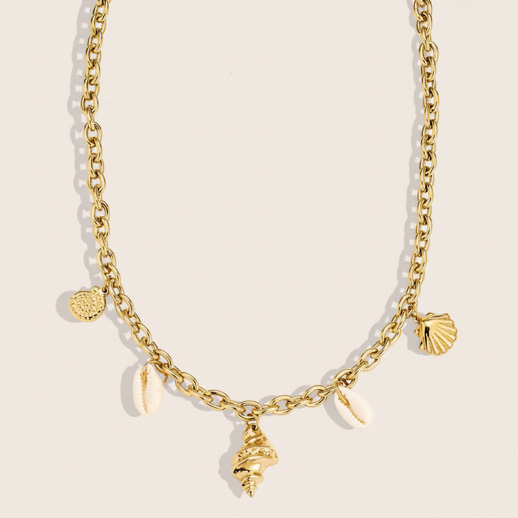"Ilaionayne" Ocean Love Shells Edelstahl Halskette