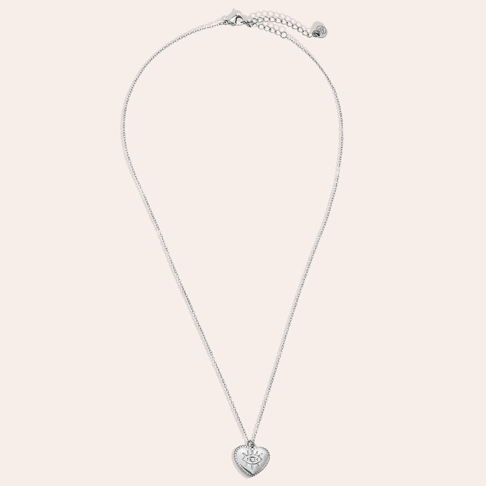 "Ilalenora" Eye Heart Diamond Edelstahl Halskette