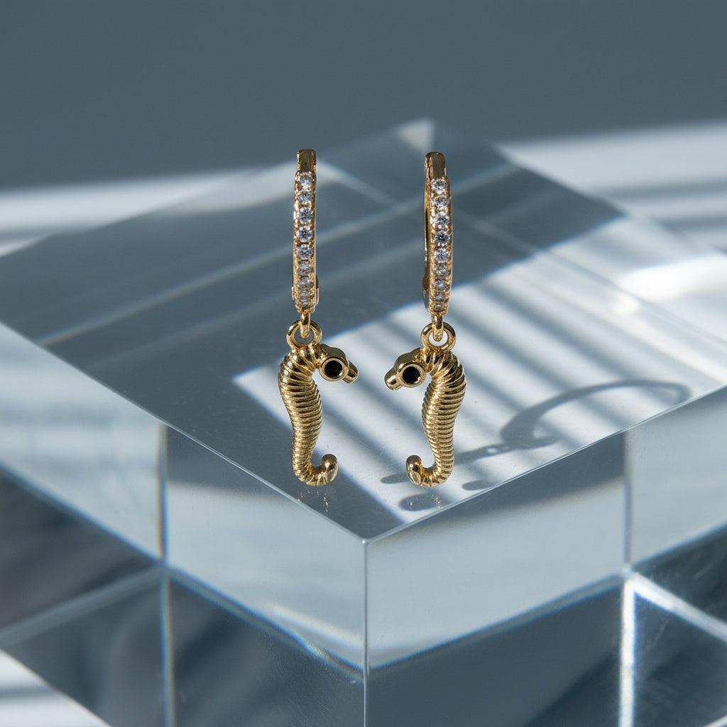 „Ilanoraa“ Seeworm Diamond Vergoldete Ohrringe