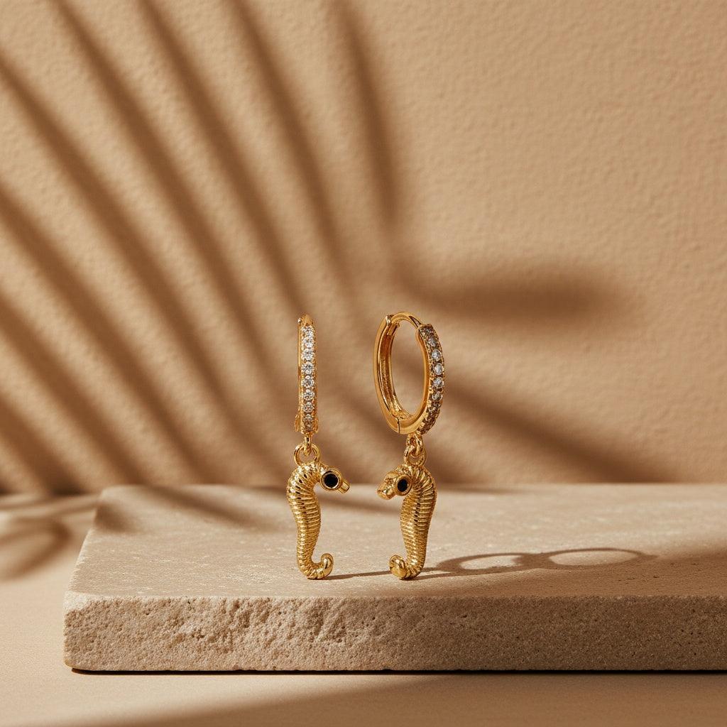 „Ilanoraa“ Seeworm Diamond Vergoldete Ohrringe