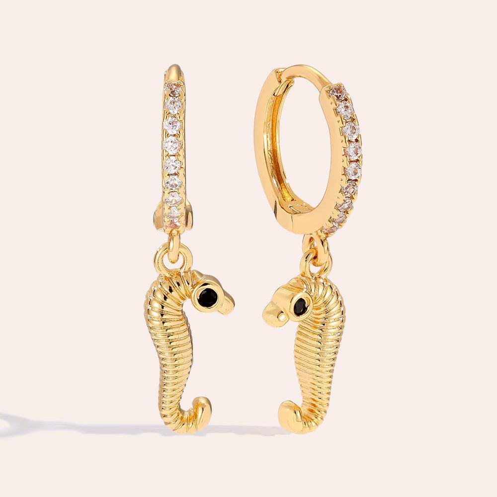 „Ilanoraa“ Seeworm Diamond Vergoldete Ohrringe-Goldharmonie
