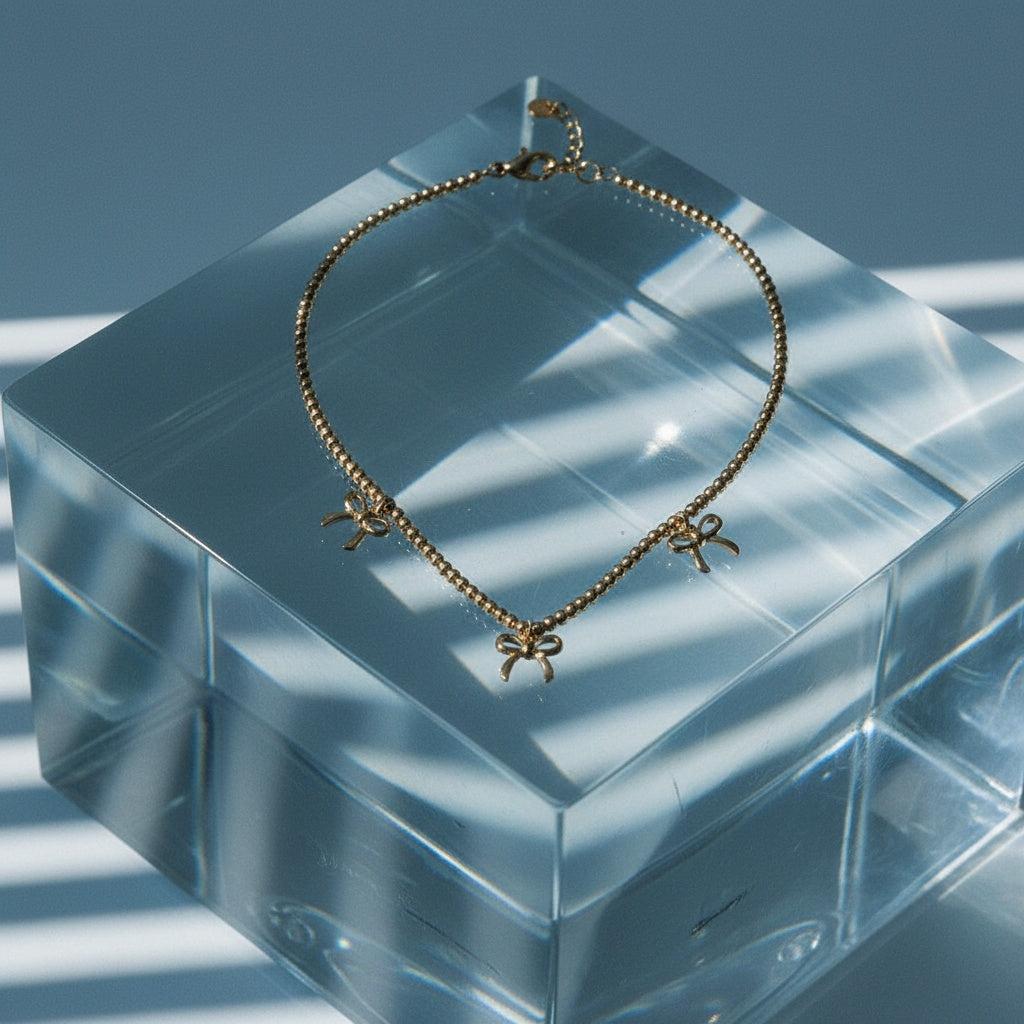 "Ilaraelle" Bowtie In Linsen Chain Edelstahl Halskette