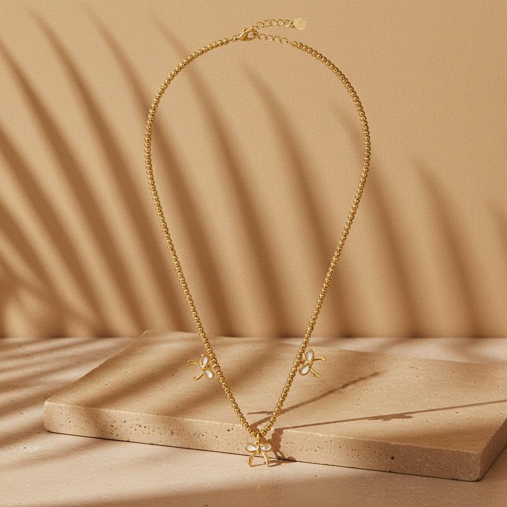 "Ilaraelle" Bowtie In Linsen Chain Edelstahl Halskette