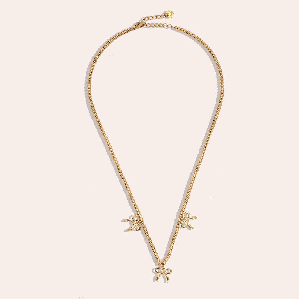 "Ilaraelle" Bowtie In Linsen Chain Edelstahl Halskette-Goldharmonie
