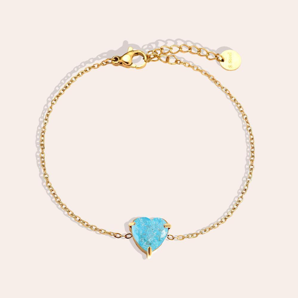 „Ilaviva“ Multi Color Diamond Heart Armband-Goldharmonie