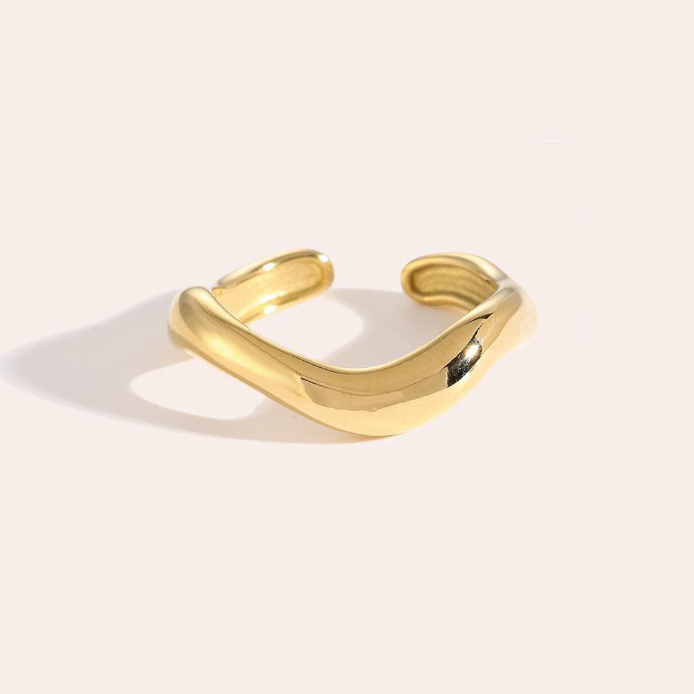 Iraniraa - Thick Irreguläre Kurve Ring-Goldharmonie