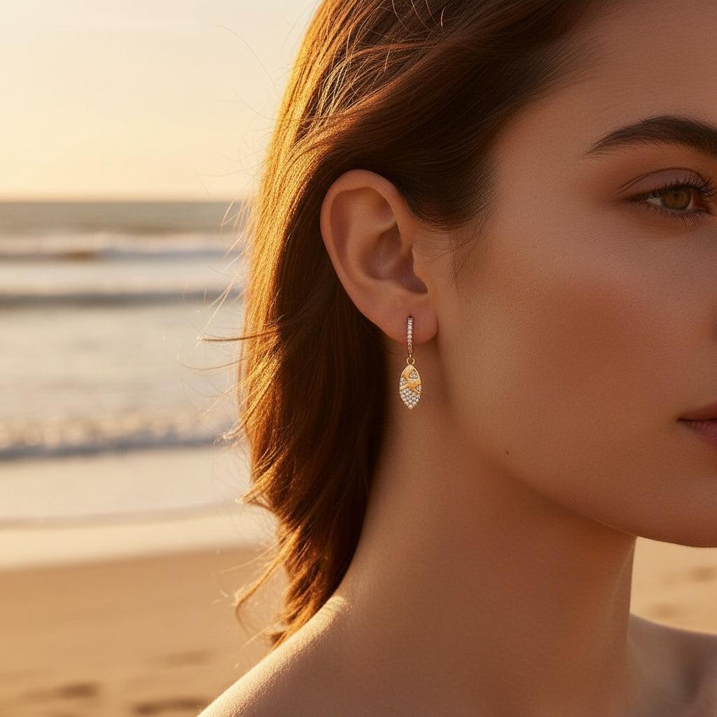 „Irariva“ Sparkling Diamond Drop Vergoldete Ohrringe