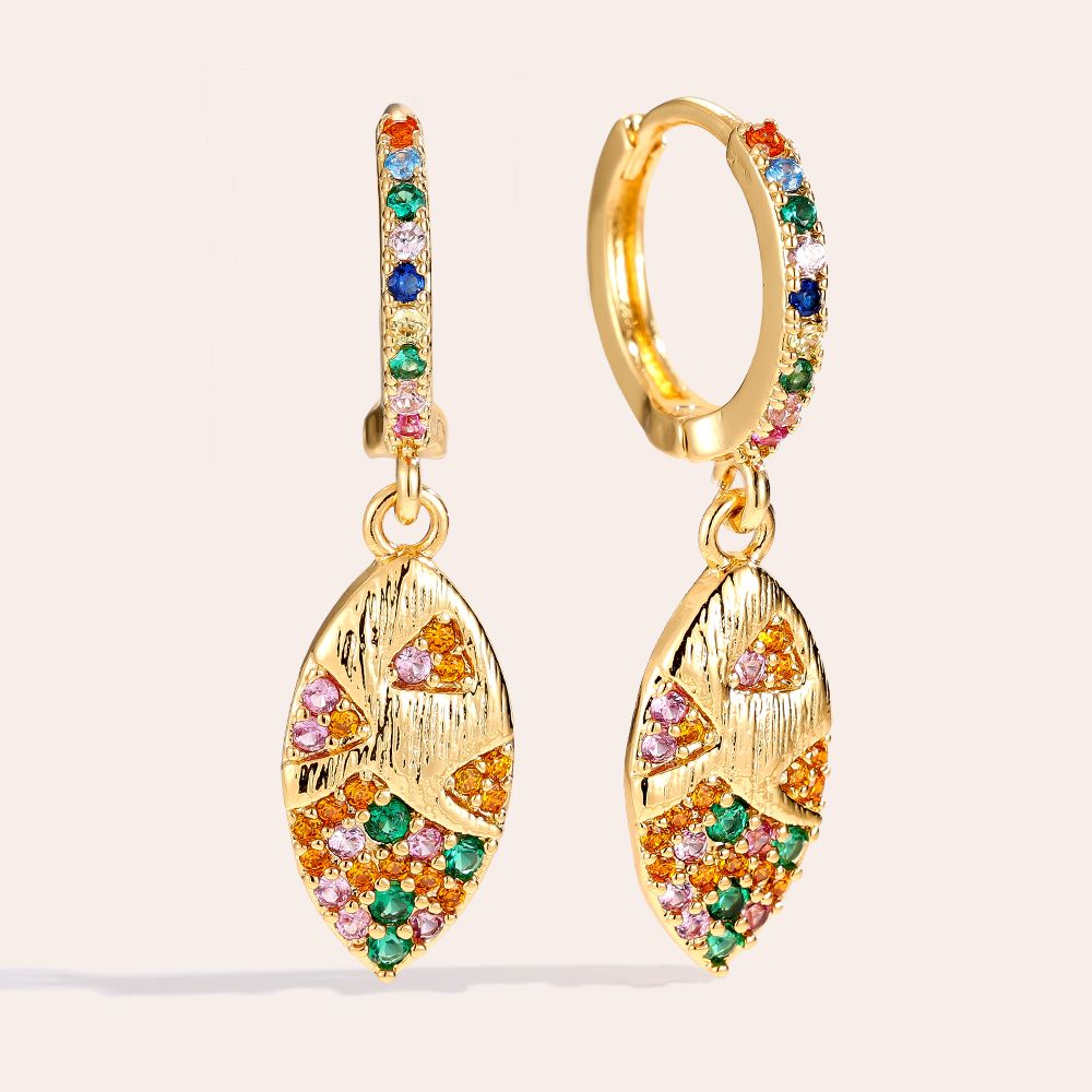 „Irariva“ Sparkling Diamond Drop Vergoldete Ohrringe
