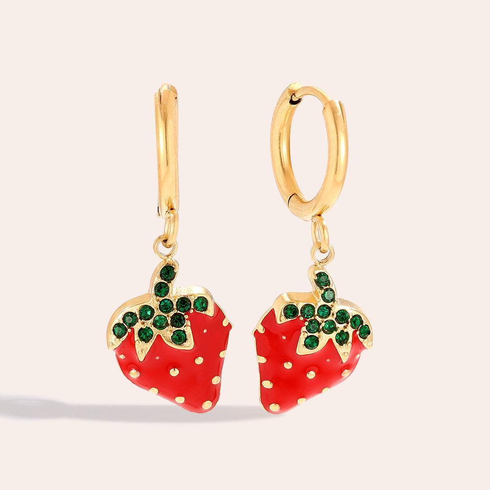 „Ivisira“ Diamond Strawberry Ohrringe-Goldharmonie