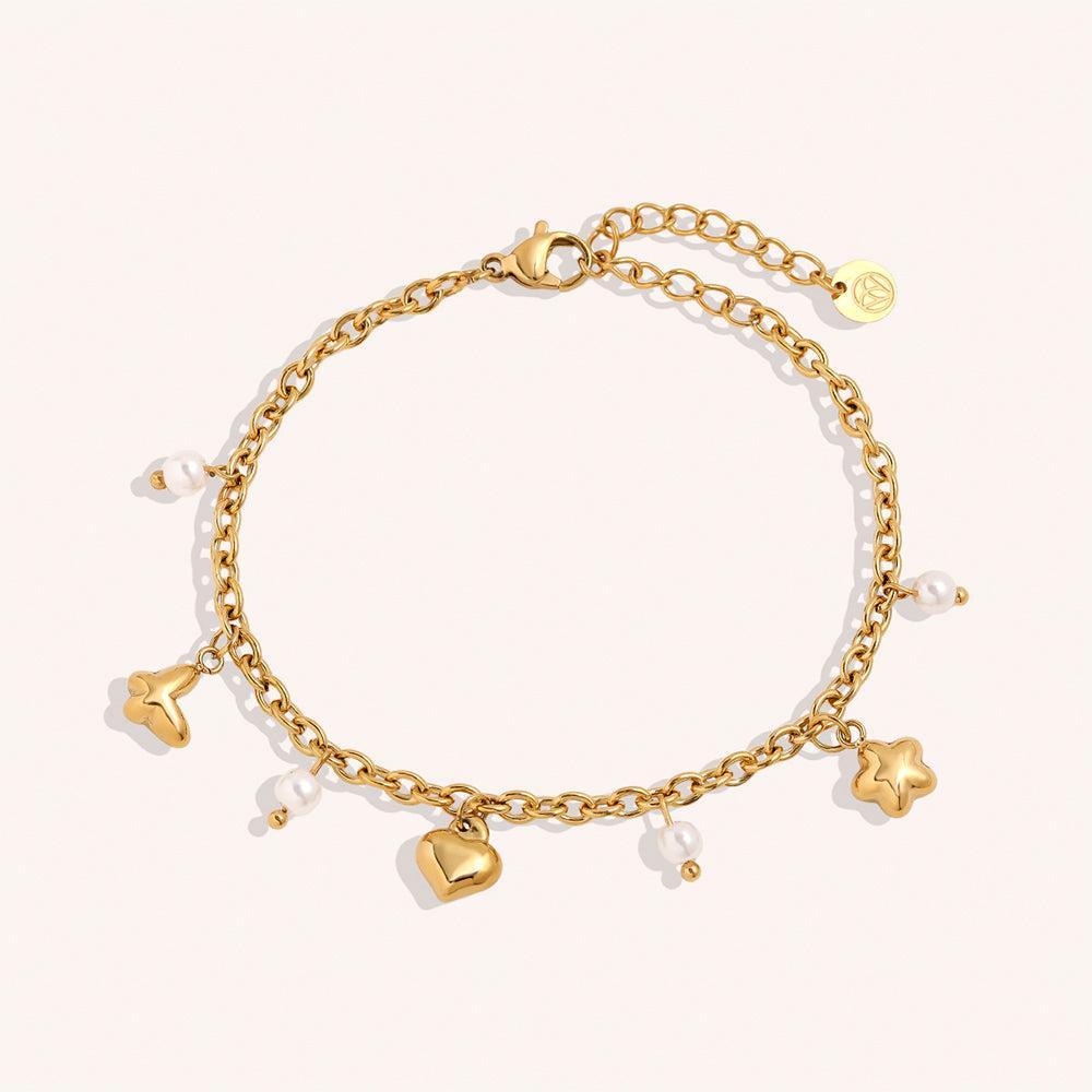 „Ivisiraa“ Sweet Charms And Pearl Armband-Goldharmonie