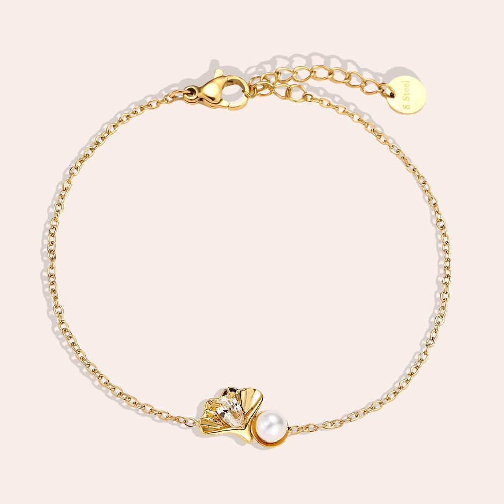 „Ivivia“ Schell And Pearl Armband-Goldharmonie