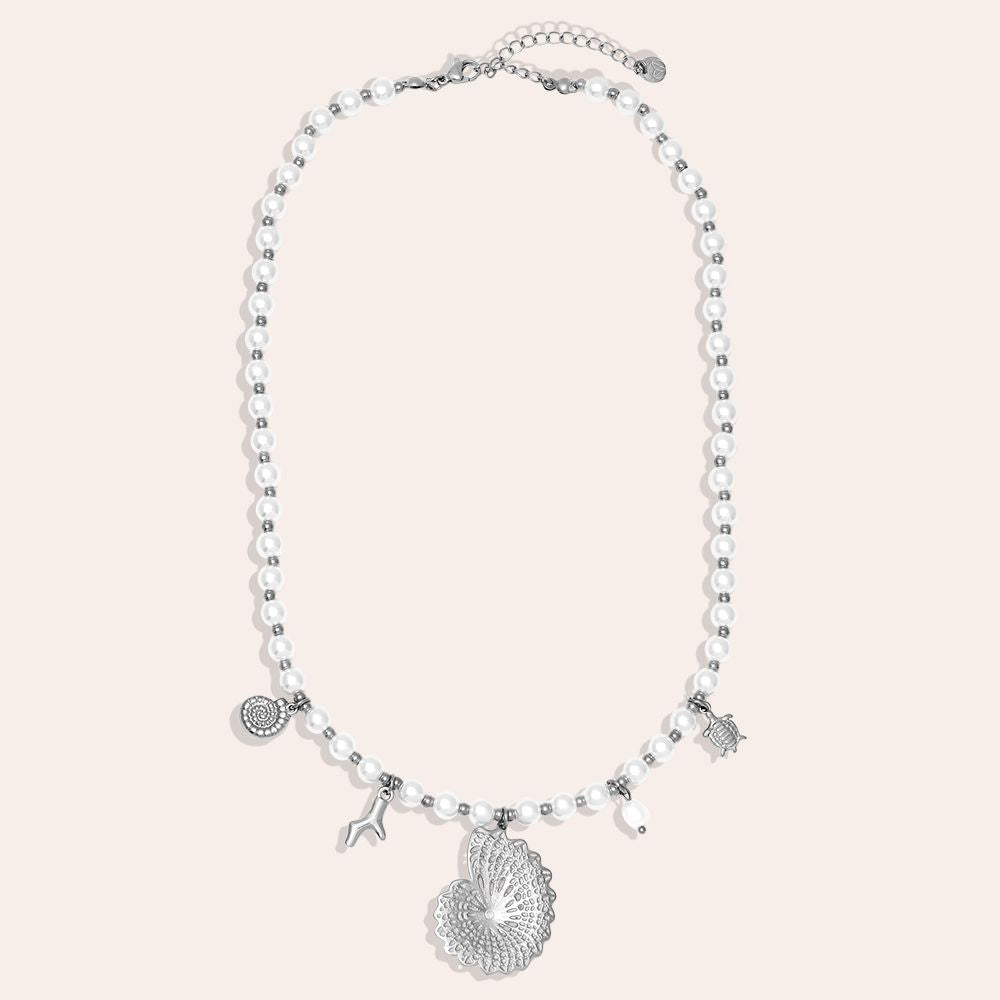 "Kiraessaya" Ocean Love In Pearl Chain Edelstahl Halskette