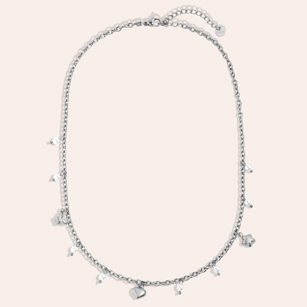 "Kiralayaelle" Sweet Charms And Pearl Edelstahl Halskette