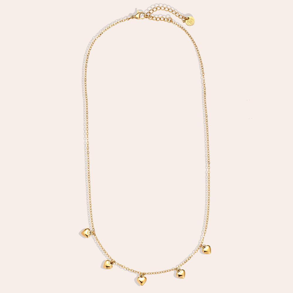 "Kiraleiara" Mini Heart Edelstahl Halskette-Goldharmonie