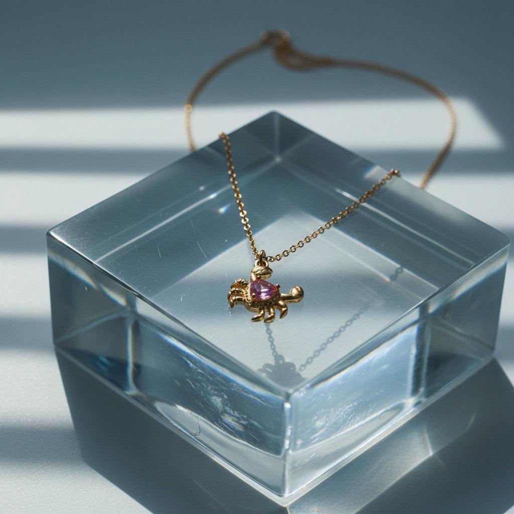"Liraiane" Crab And Diamond Edelstahl Halskette