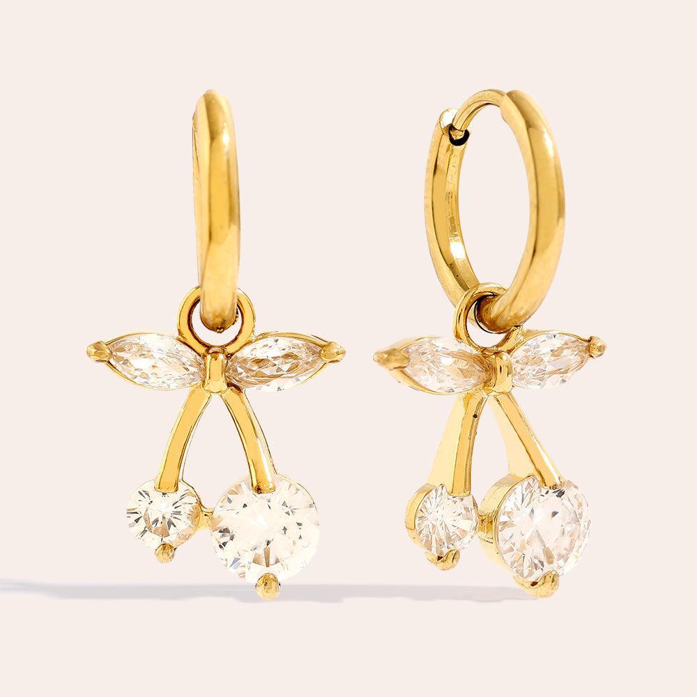 „Liranella“ Cherry Diamond Ohrringe-Goldharmonie