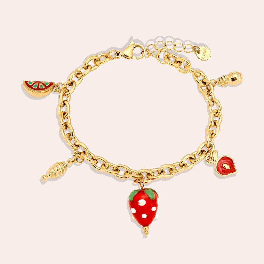 „Lirariva“ Strawberry Heart Armband-Goldharmonie