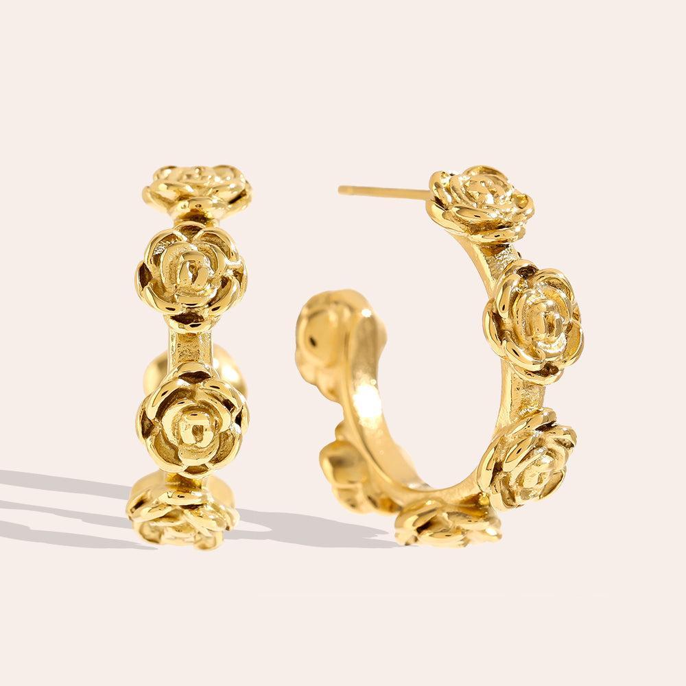 „Loratara“ Rose Hoop Ohrringe-Goldharmonie