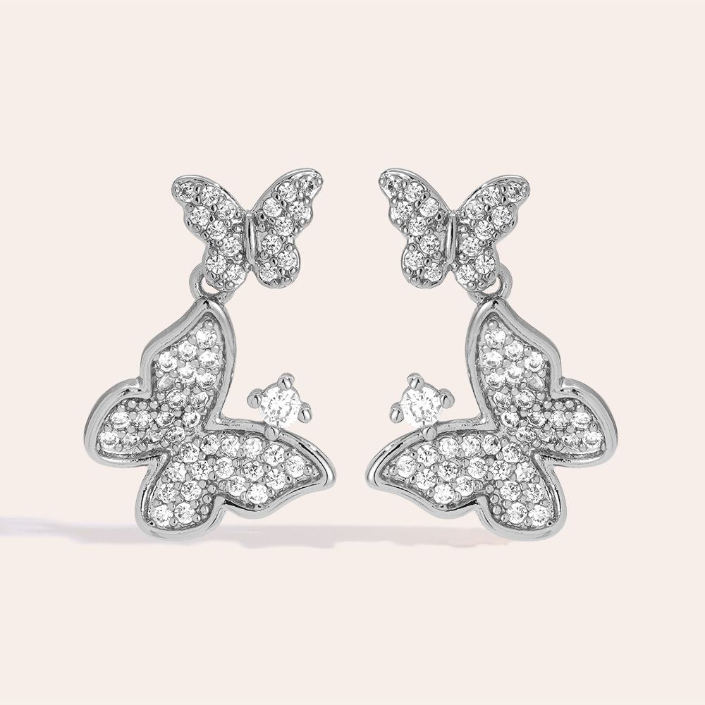 „Loravella“ Sparkling Butterfly Vergoldete Ohrringe