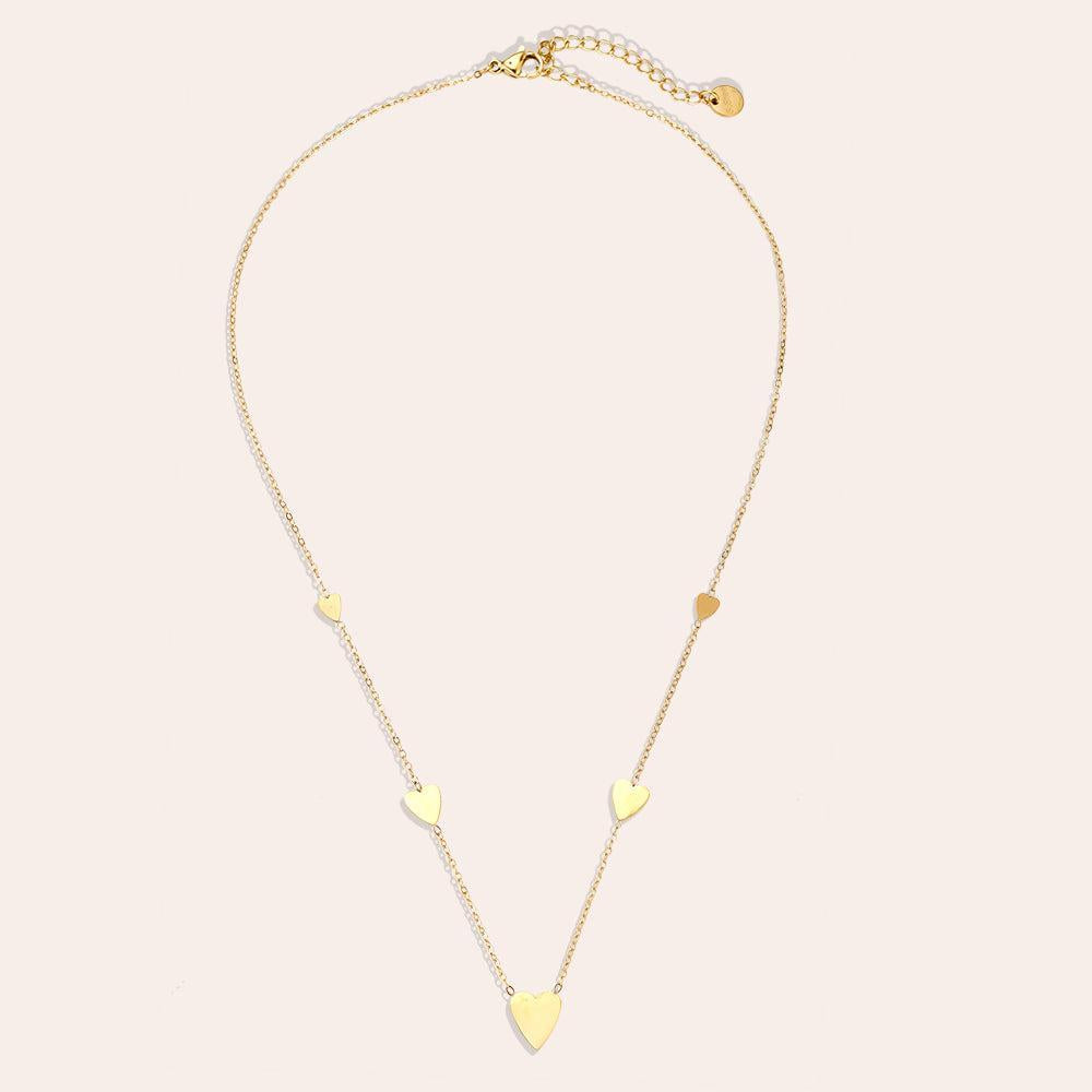 "Lumielis" Thin Hearts Edelstahl Halskette-Goldharmonie