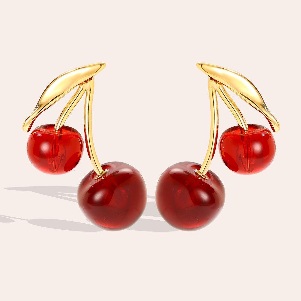 „Luminora“ Red Cherry Ohrringe-Goldharmonie