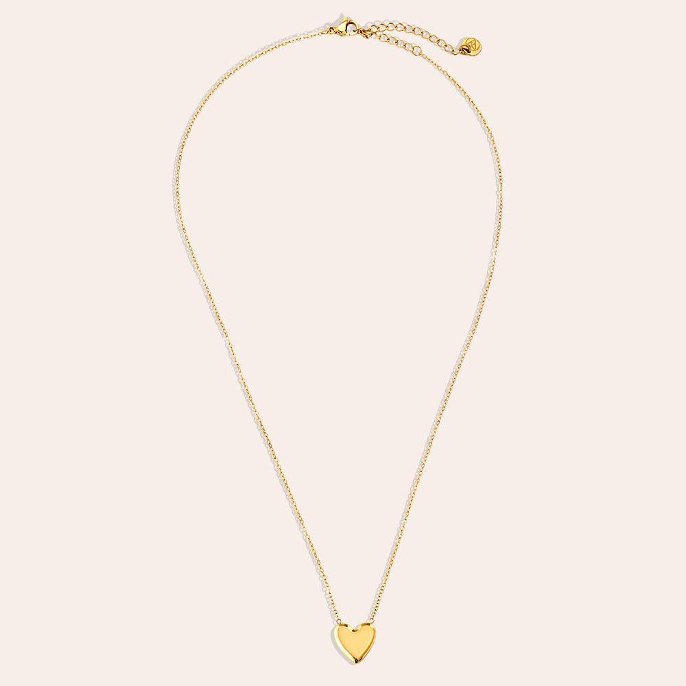 "Luminoraia" Simple Heart Edelstahl Halskette-Goldharmonie
