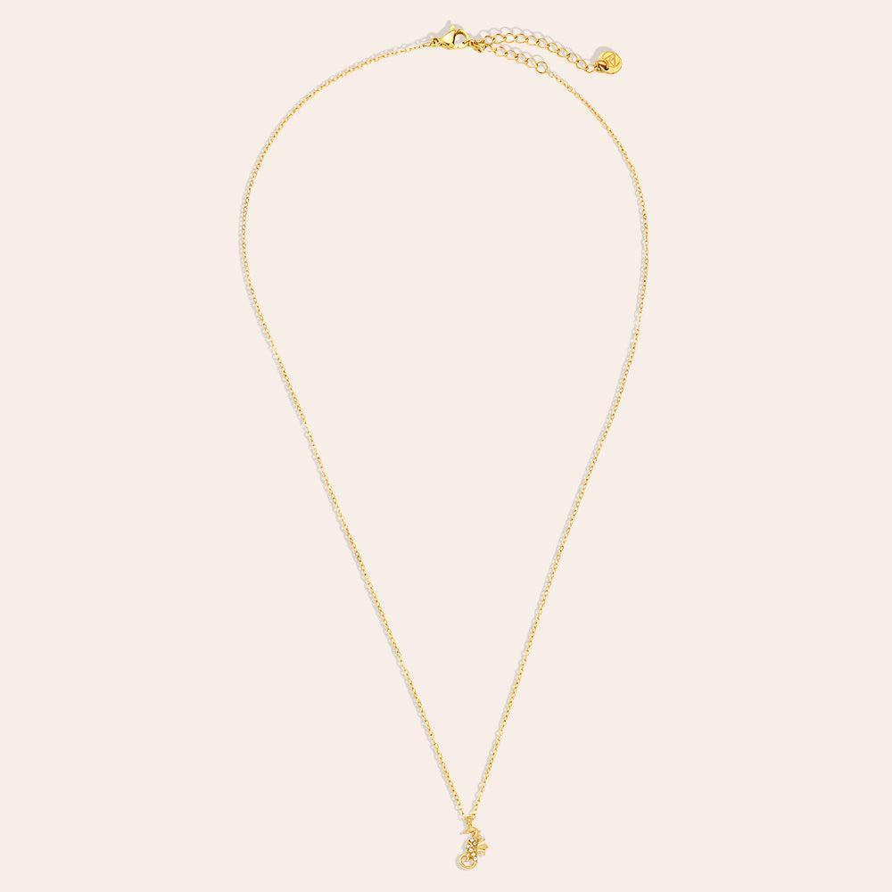 "Lumivaraora" Diamond Sea Horse Edelstahl Halskette-Goldharmonie