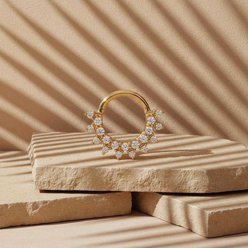 „Lumivia“ Half Diamonds Sun Circle Ohrringe