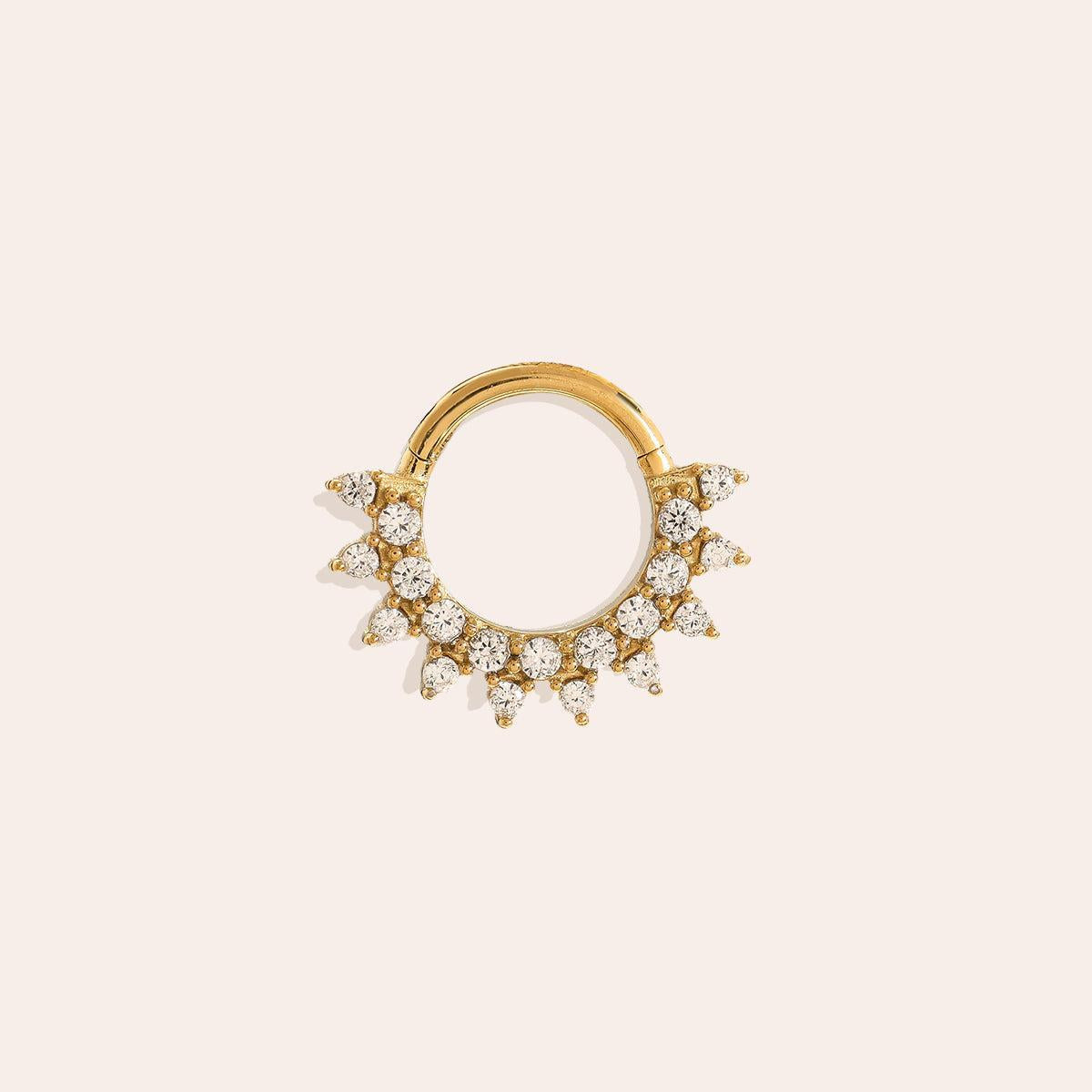 „Lumivia“ Half Diamonds Sun Circle Ohrringe-Goldharmonie