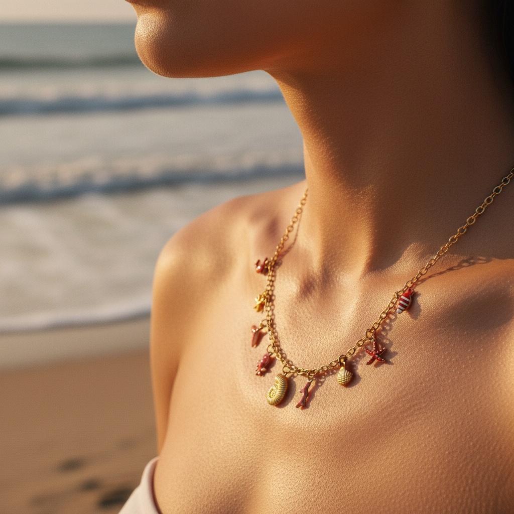 "Lunionara" Sweet Ocean Charms Edelstahl Halskette