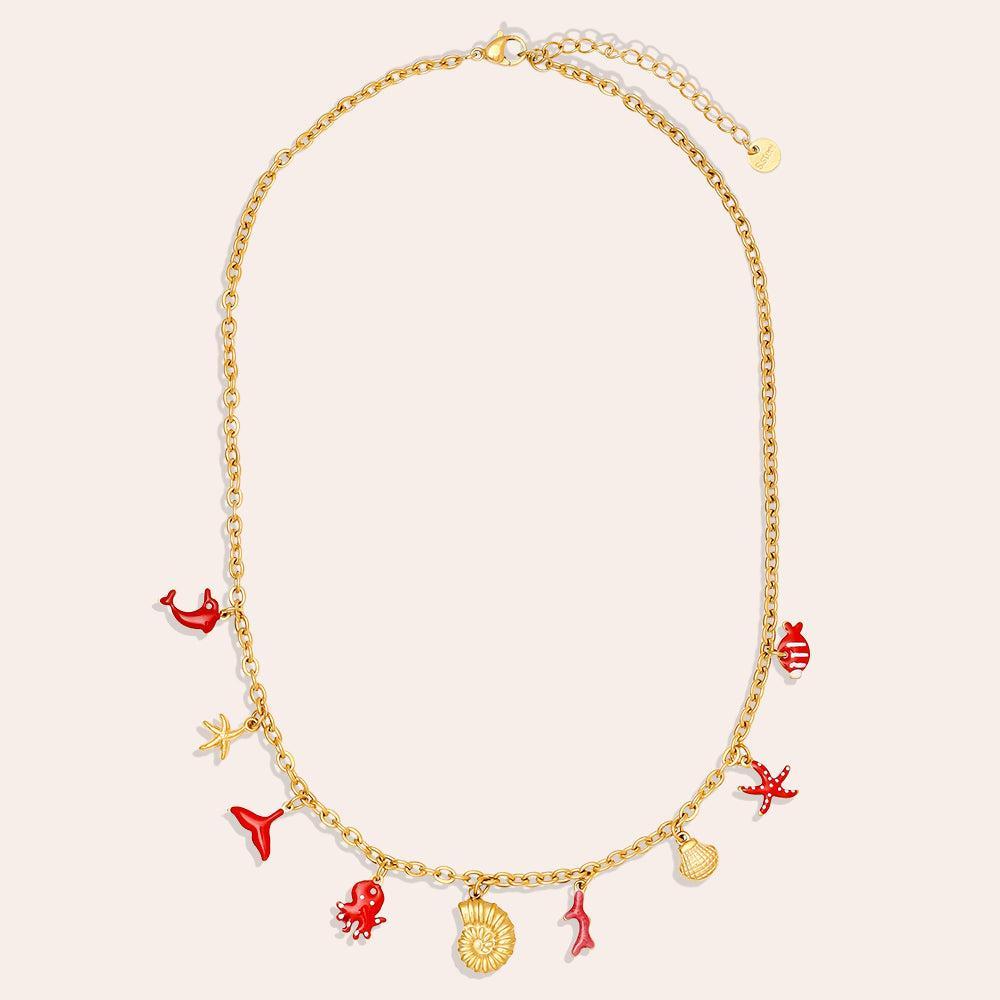 "Lunionara" Sweet Ocean Charms Edelstahl Halskette-Goldharmonie