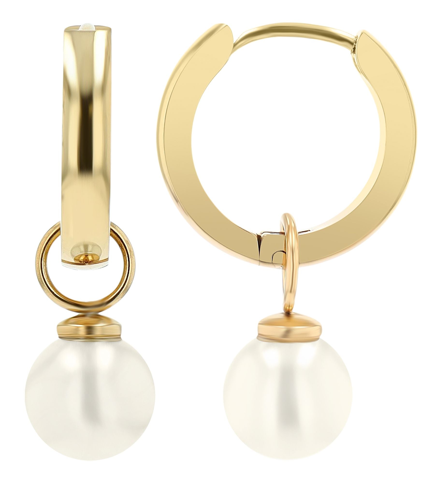 „Maraniel“ – Creolen mit Perlenanhänger goldfarben, Ø 11,5 mm (Kopie)
