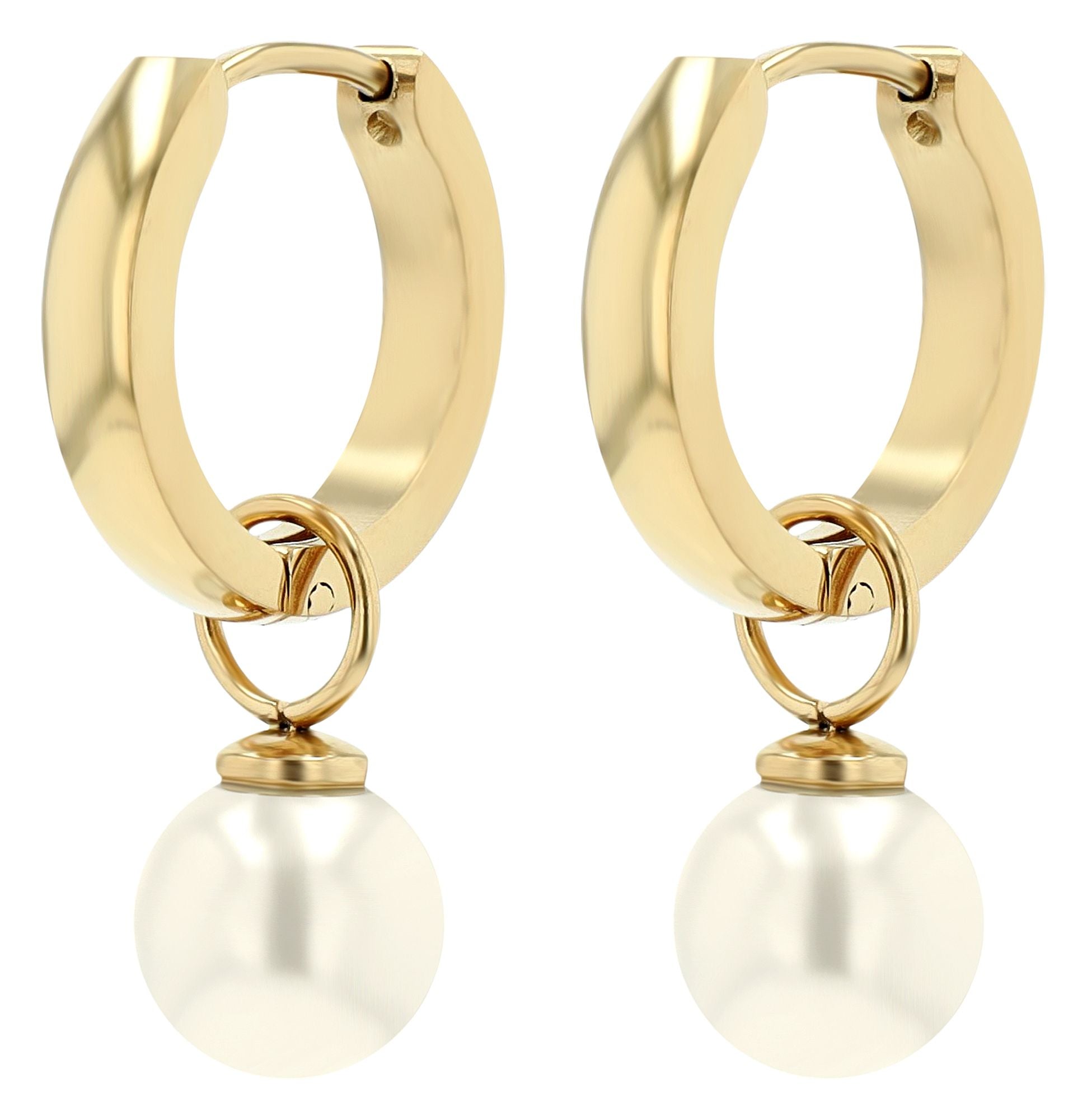 „Maraniel“ – Creolen mit Perlenanhänger goldfarben, Ø 11,5 mm (Kopie)