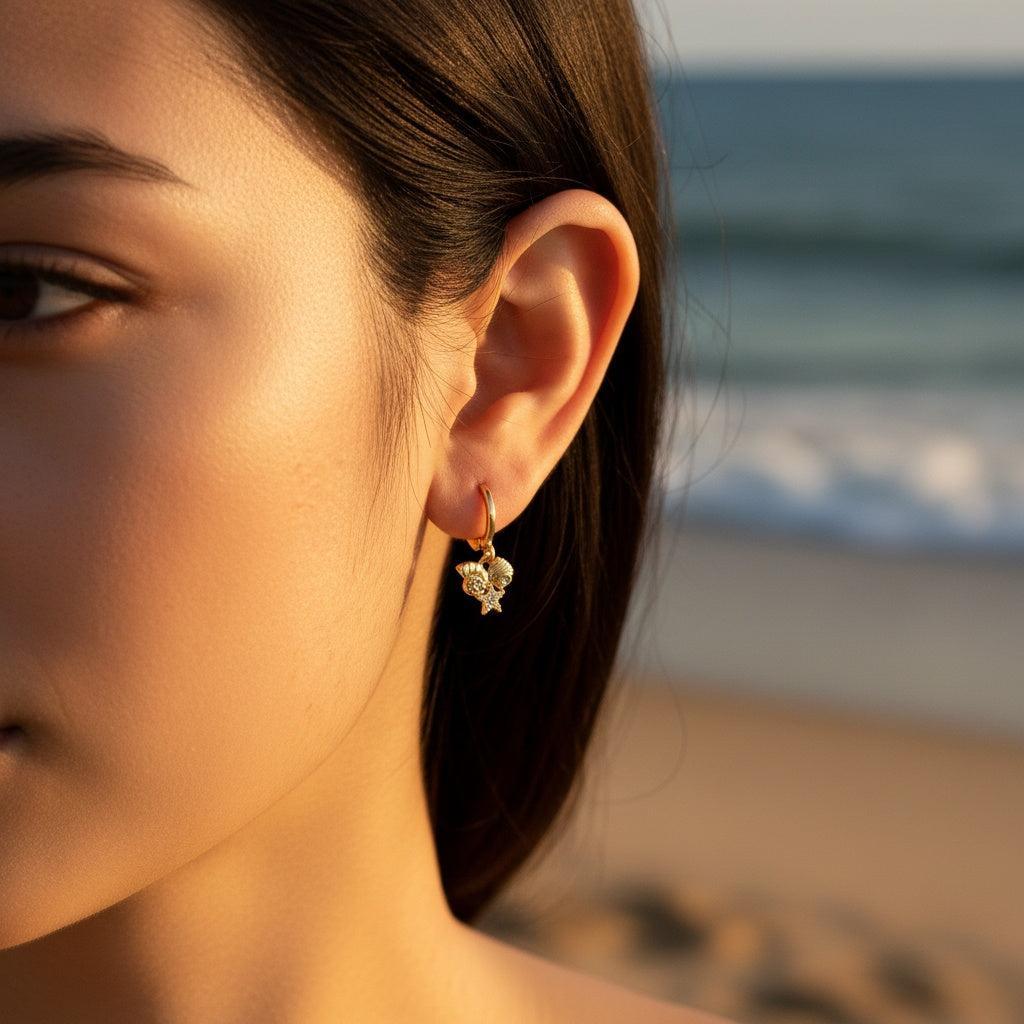 "Mariana" Oceanset Diamond vergoldete Ohrringe