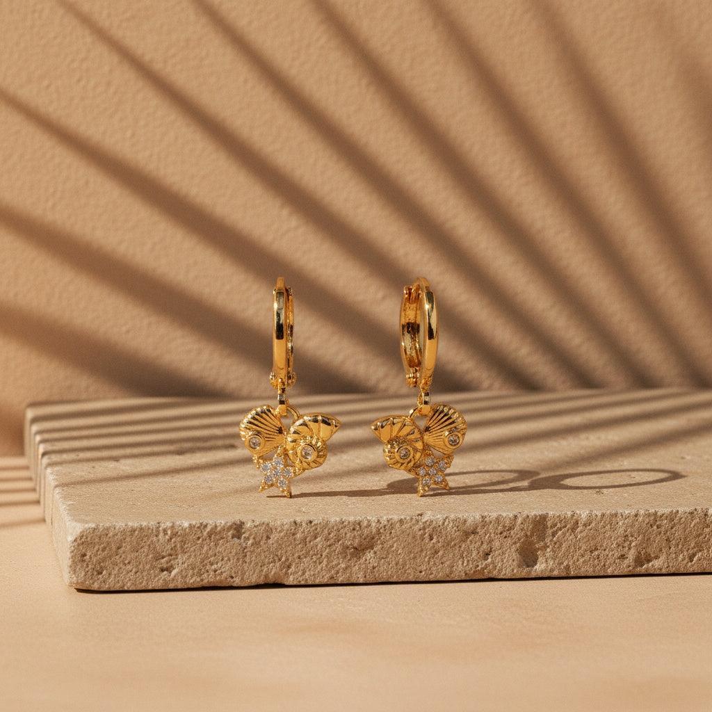 "Mariana" Oceanset Diamond vergoldete Ohrringe
