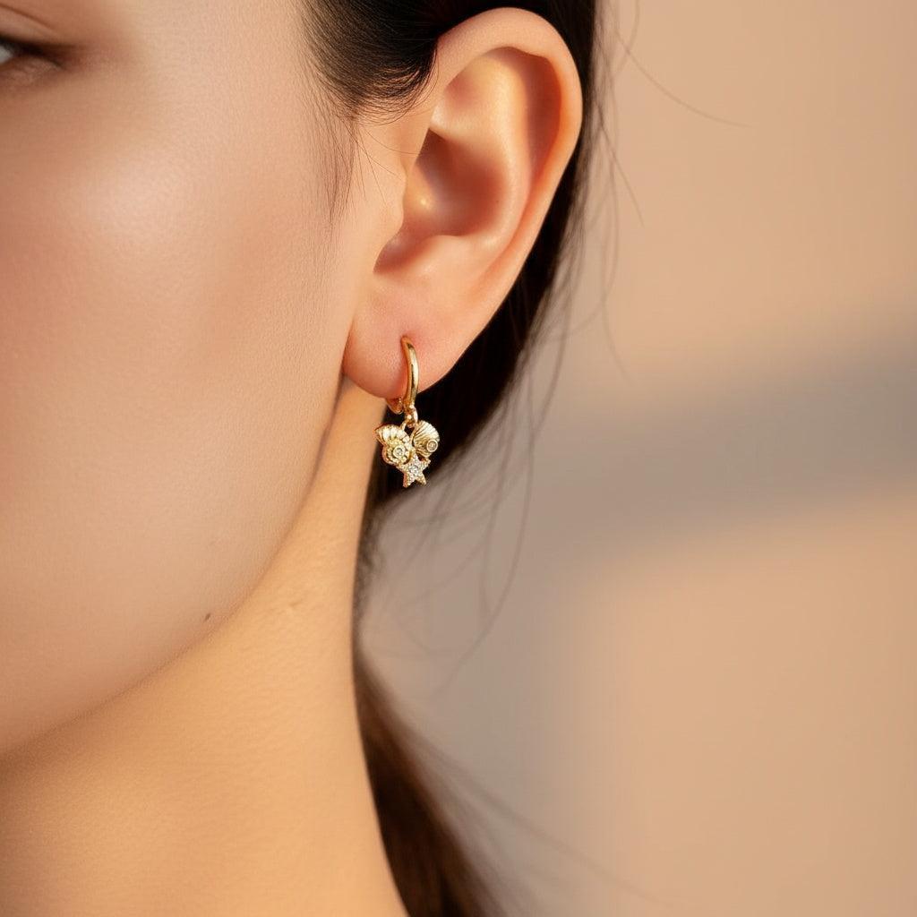 "Mariana" Oceanset Diamond vergoldete Ohrringe