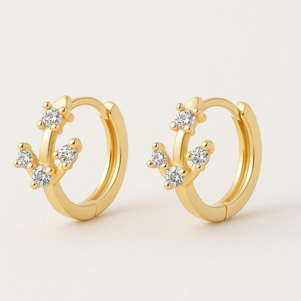 „Marilea“ – 925 Silber-Creolen mit Anker-Detail und Zirkoniafunkeln-Goldharmonie