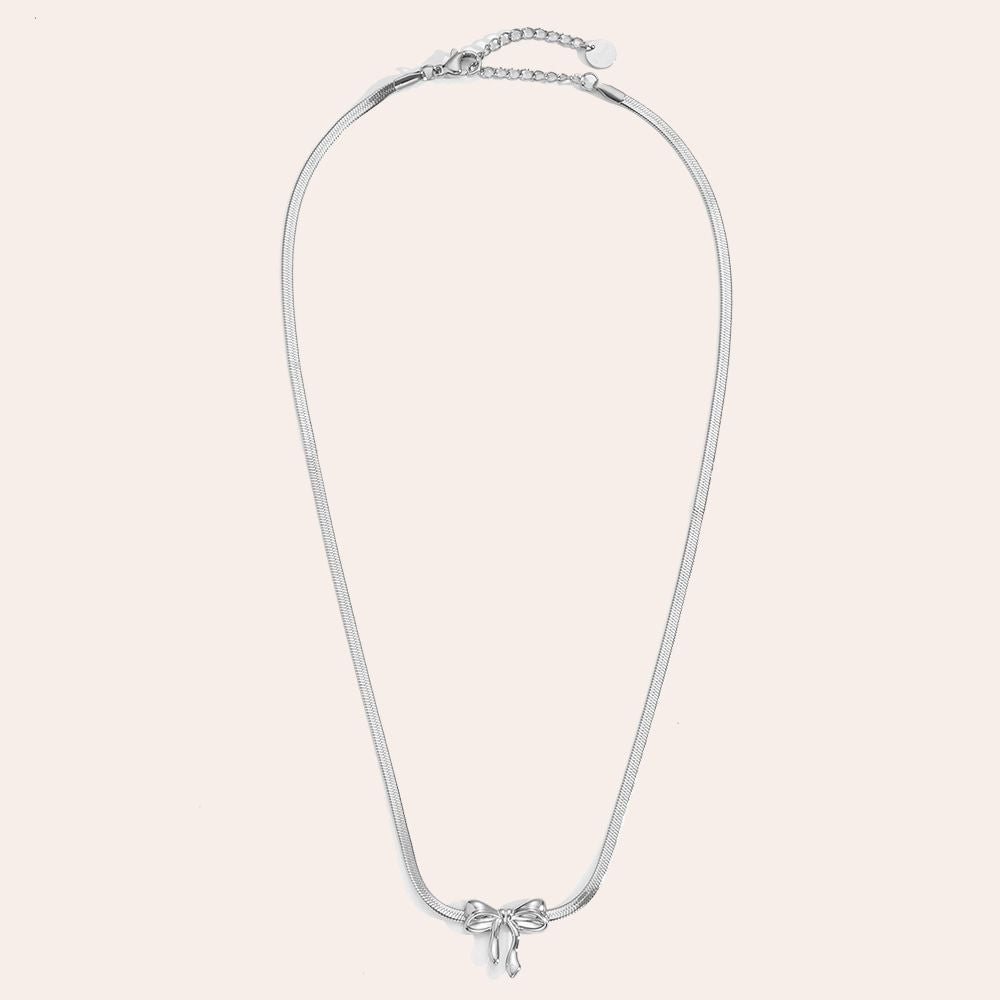 "Melielisora" Bowtie In Snake Chain Edelstahl Halskette