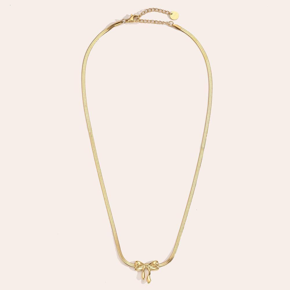 "Melielisora" Bowtie In Snake Chain Edelstahl Halskette-Goldharmonie
