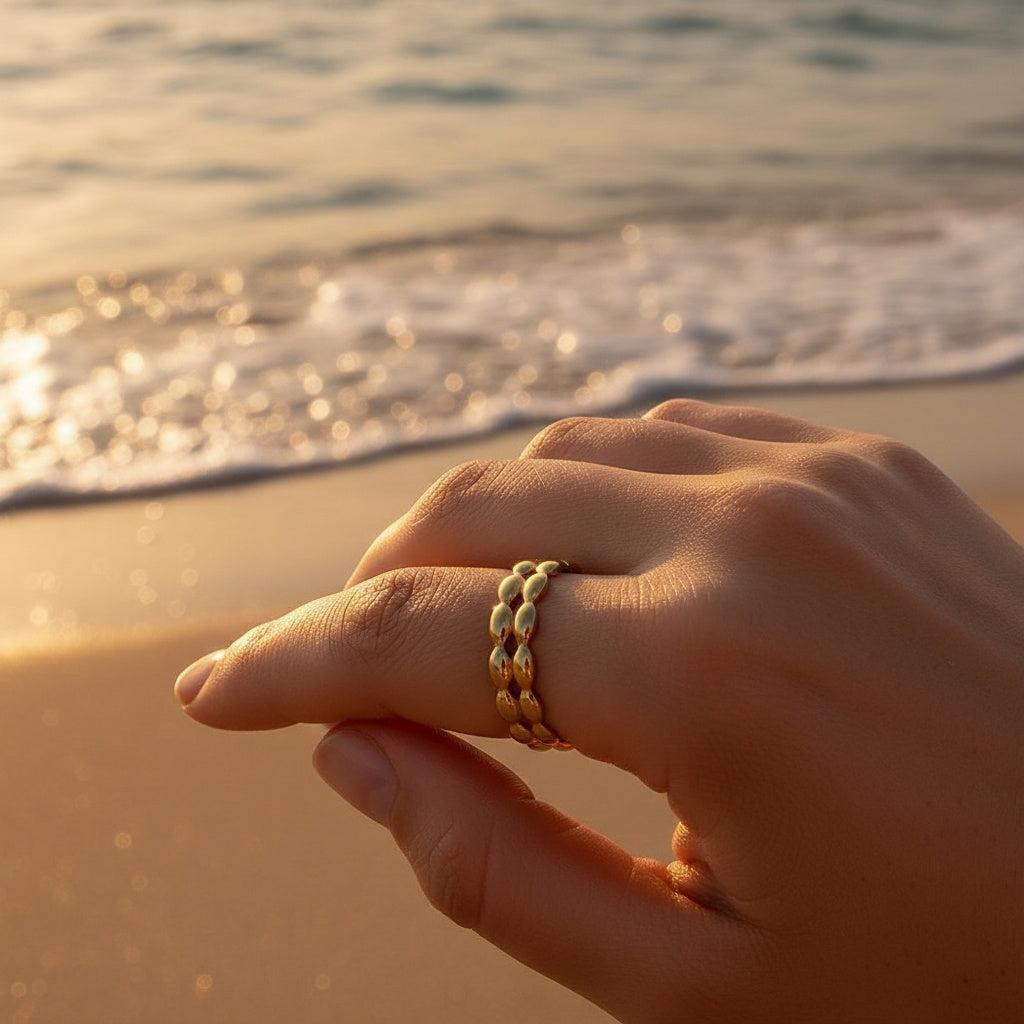 Meliria - Two Layer Oval Group Ring