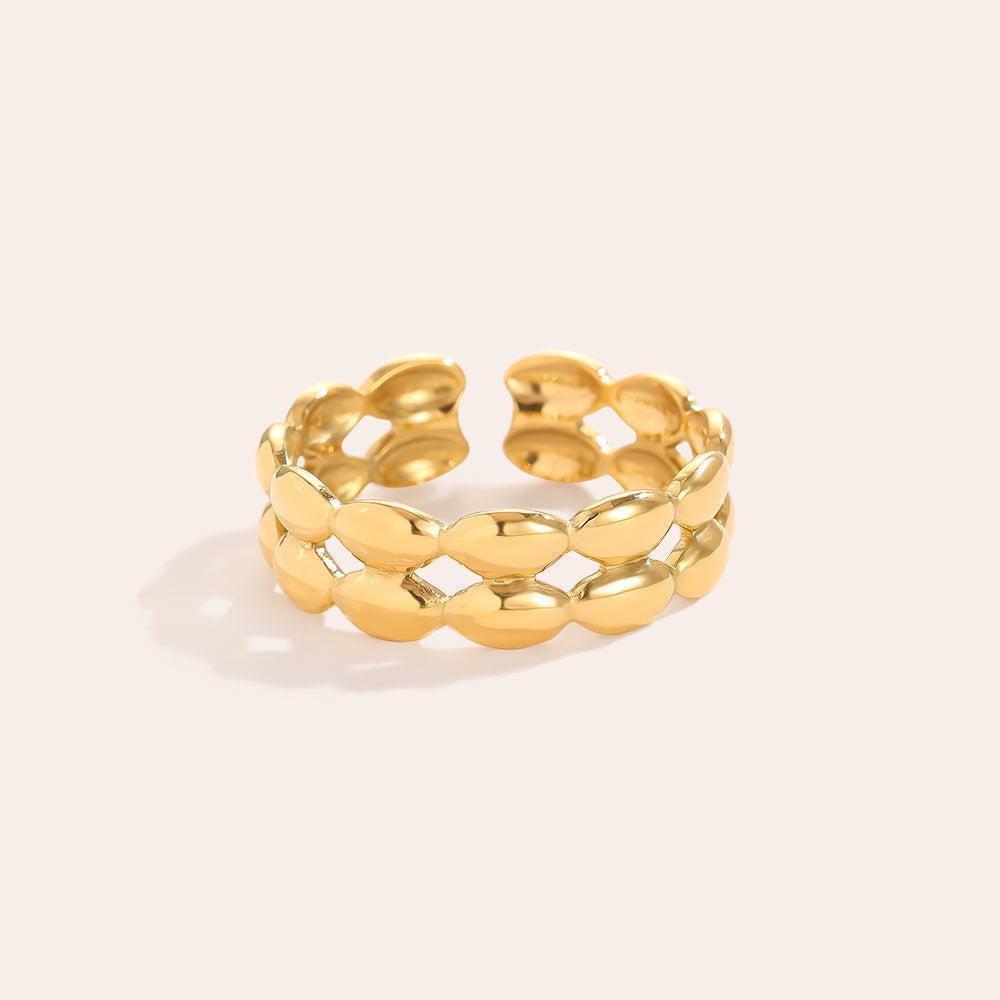 Meliria - Two Layer Oval Group Ring-Goldharmonie
