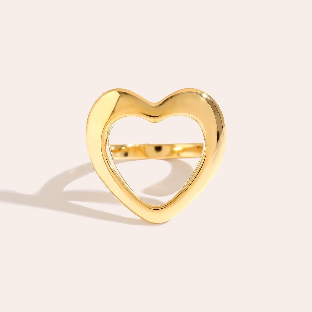 Melivella - Adjustable Nice Heart Ring-Goldharmonie