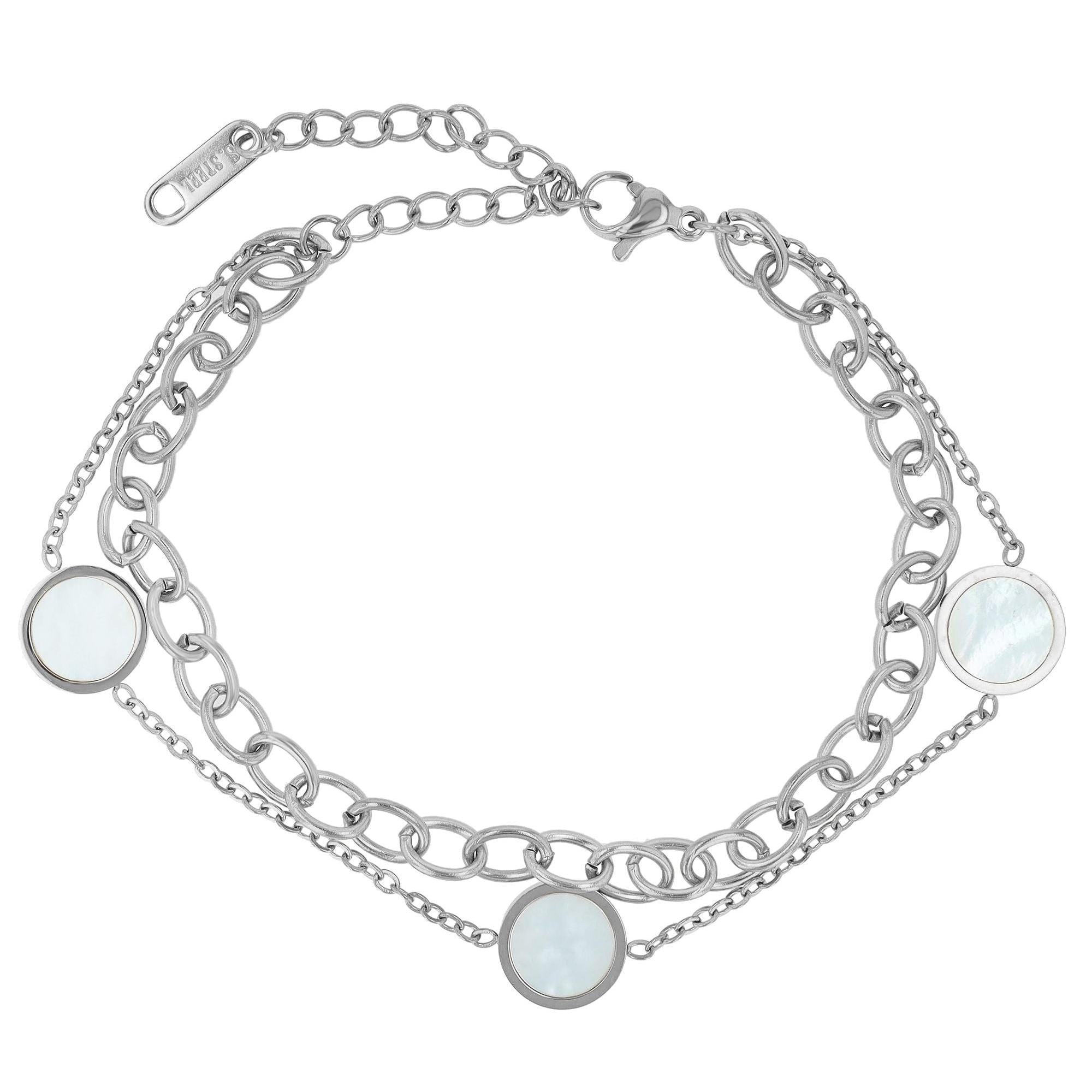 "Miralyn" – Zweireihiges Armband mit Perlmutt-Elementen