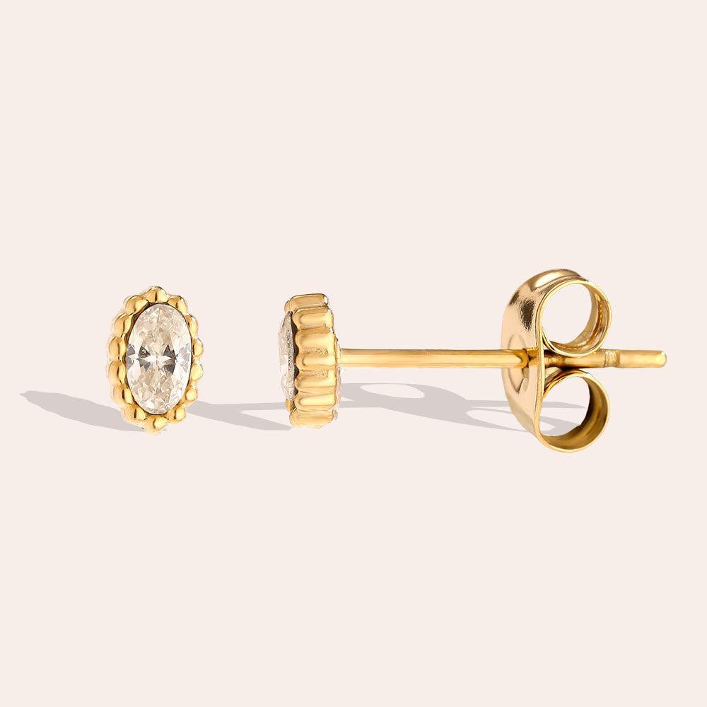 „Miranara“ Diamond Oval Ohrringe-Goldharmonie