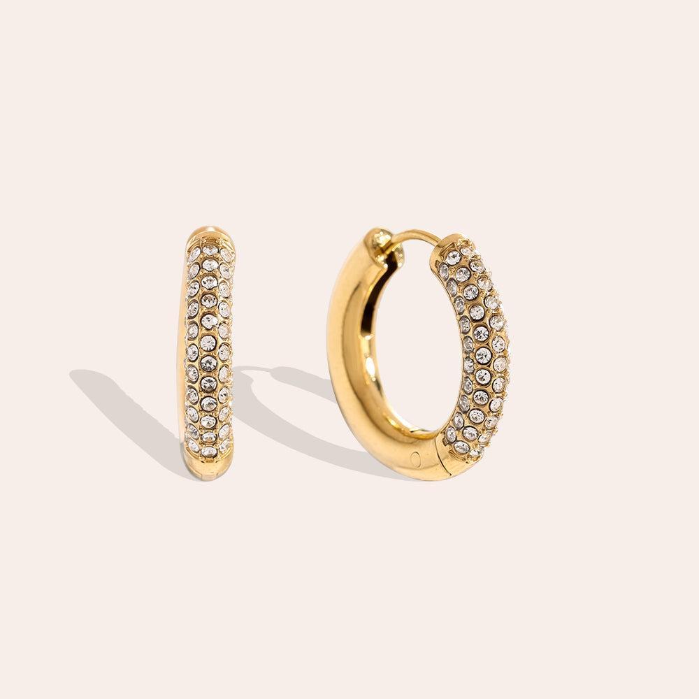„Miranora“ Diamond Hoop Ohrringe-Goldharmonie
