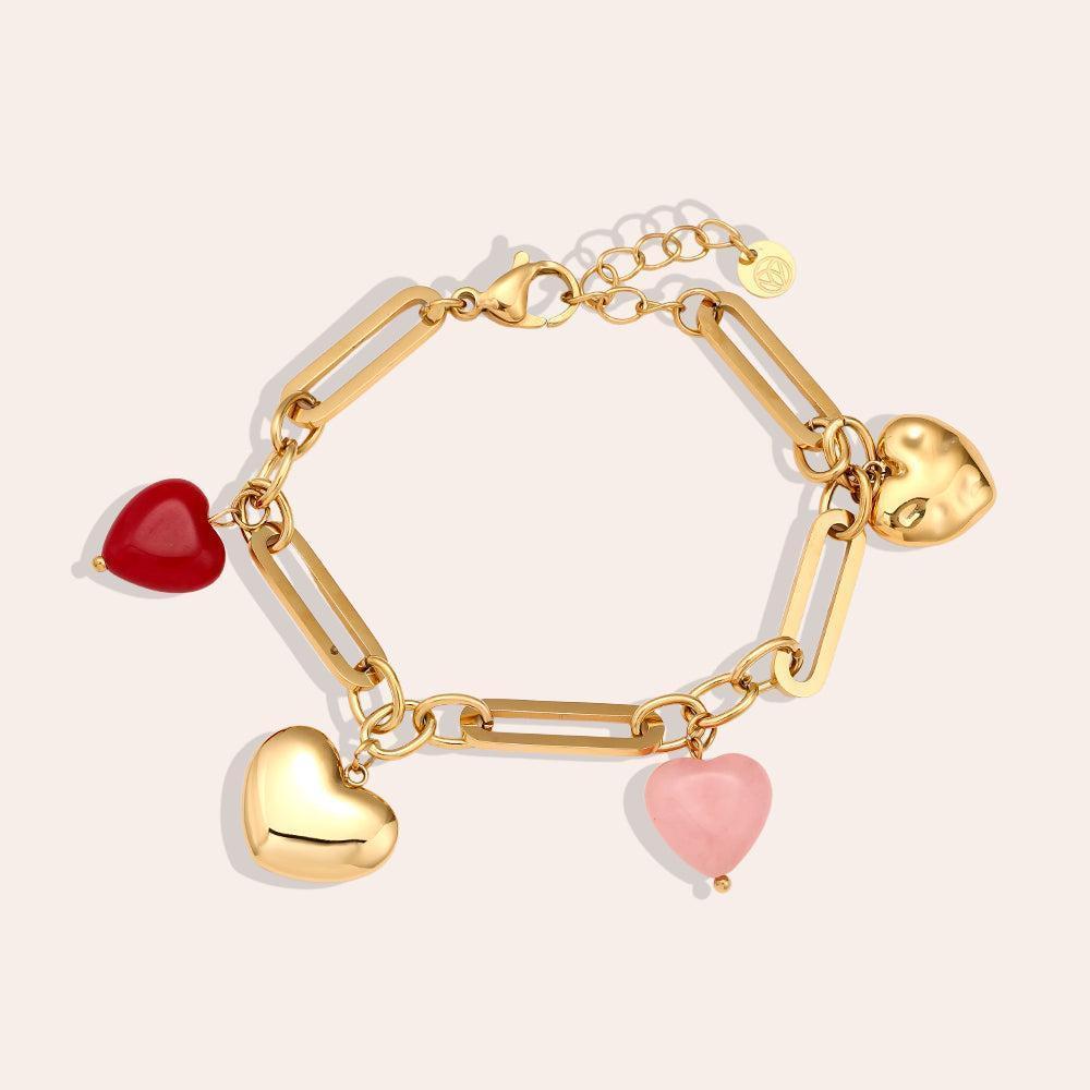 „Miraria“ Colorful Hearts Armband-Goldharmonie