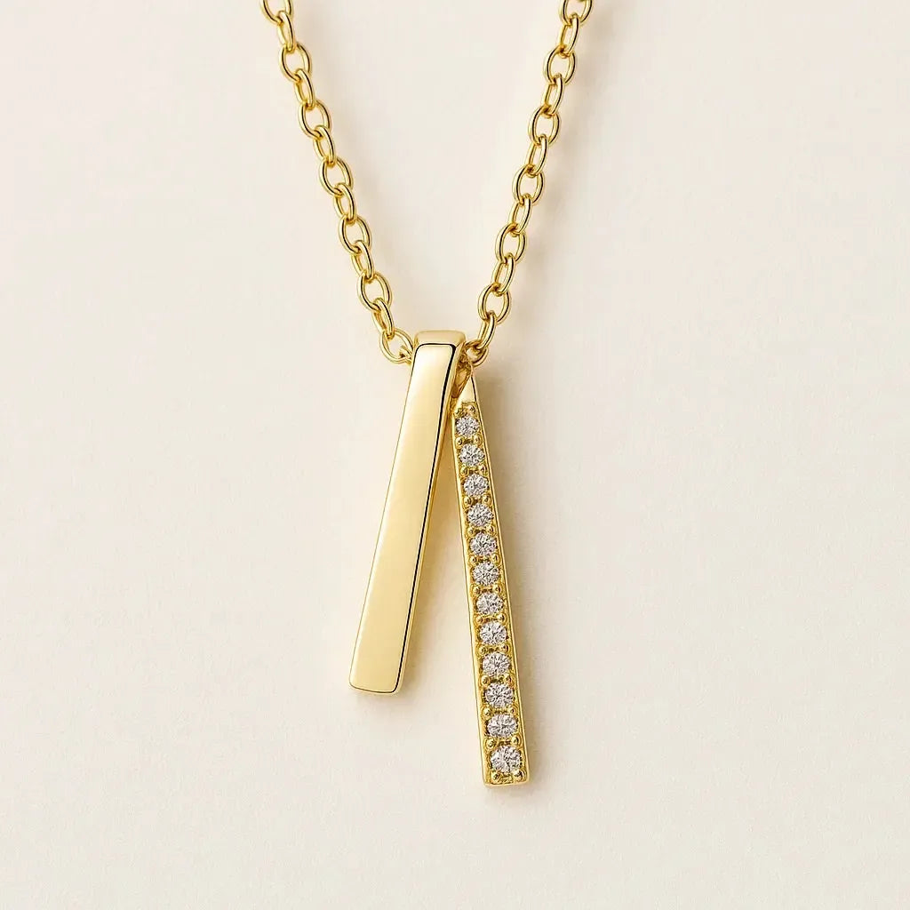 "Miraya" – Vergoldete Silberkette mit Zirkonia-Anhänger (925er Silber)-Goldharmonie