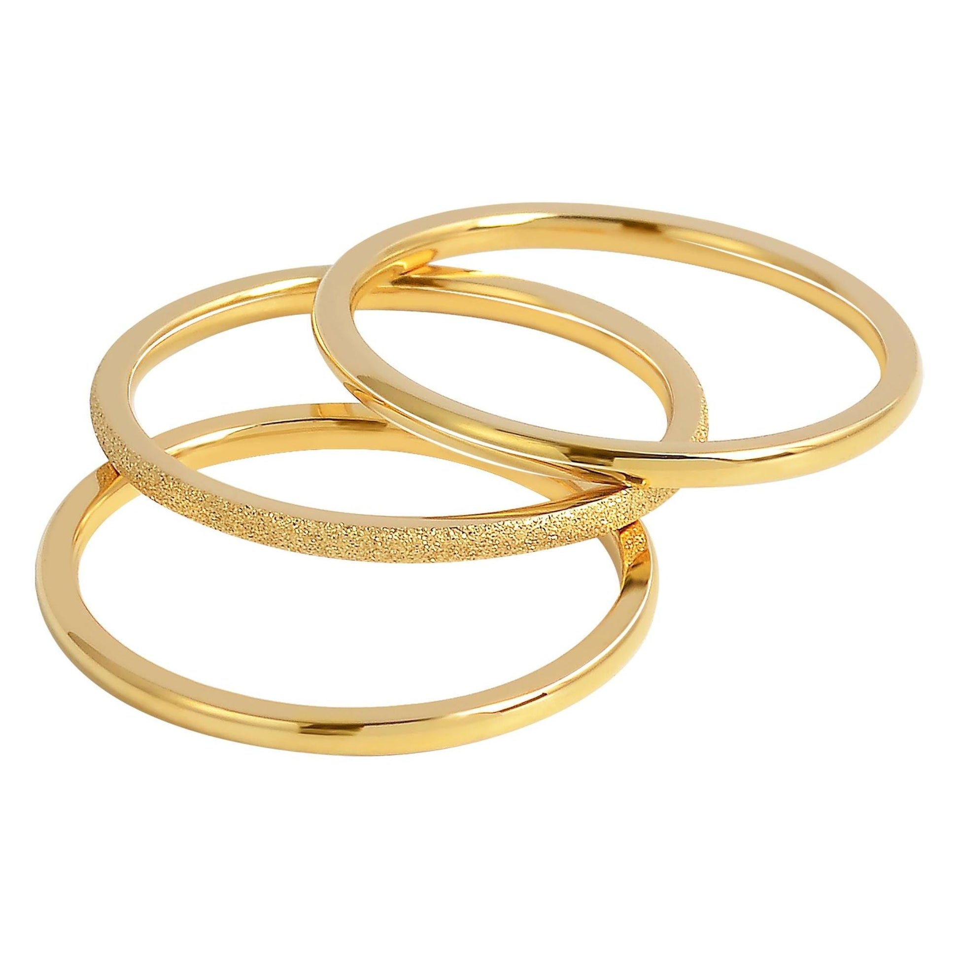 "Mirella" – 3-teiliges Damen-Ringset in goldfarben