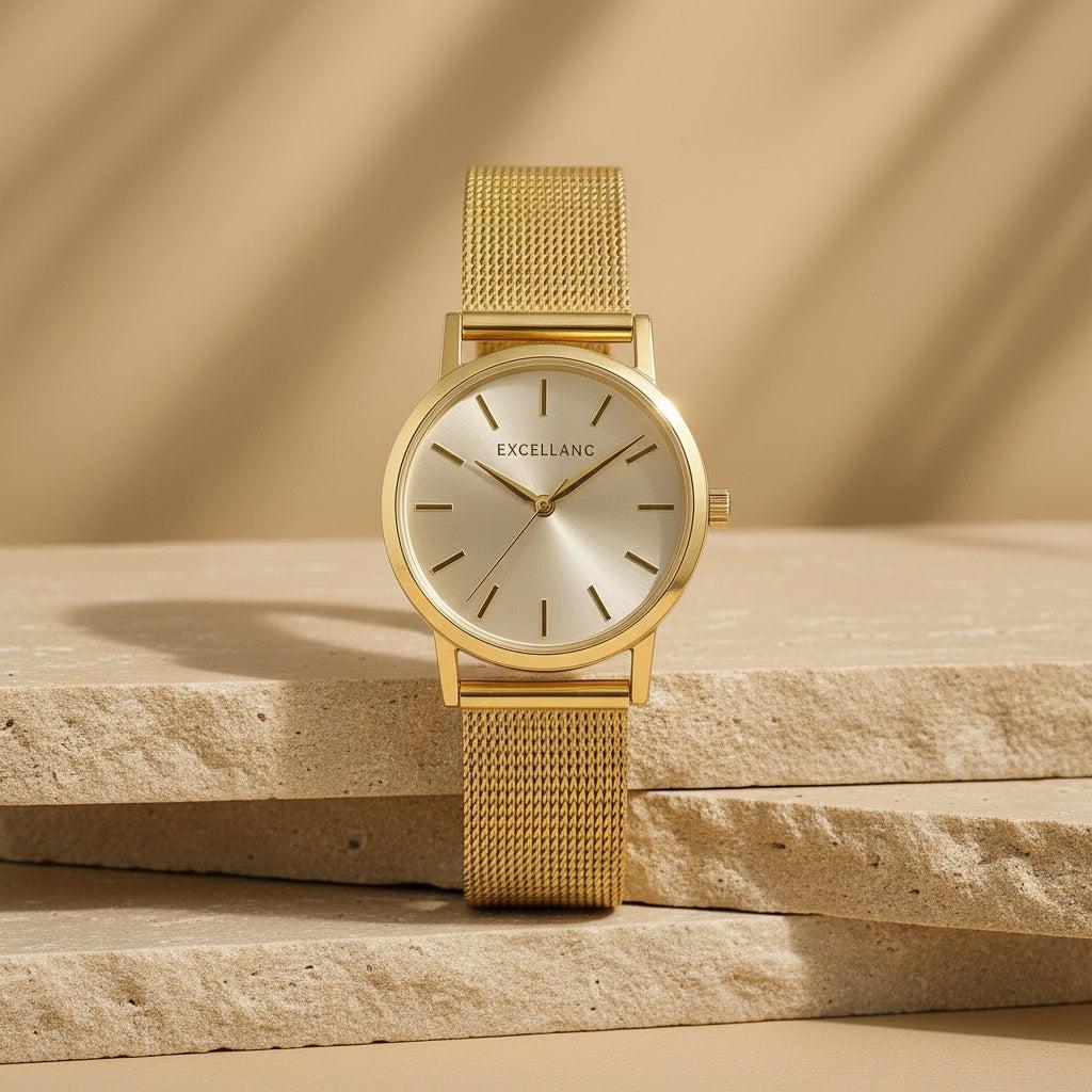 "Mirena" – Damenuhr mit Edelstahl-Meshband und minimalistischer Eleganz